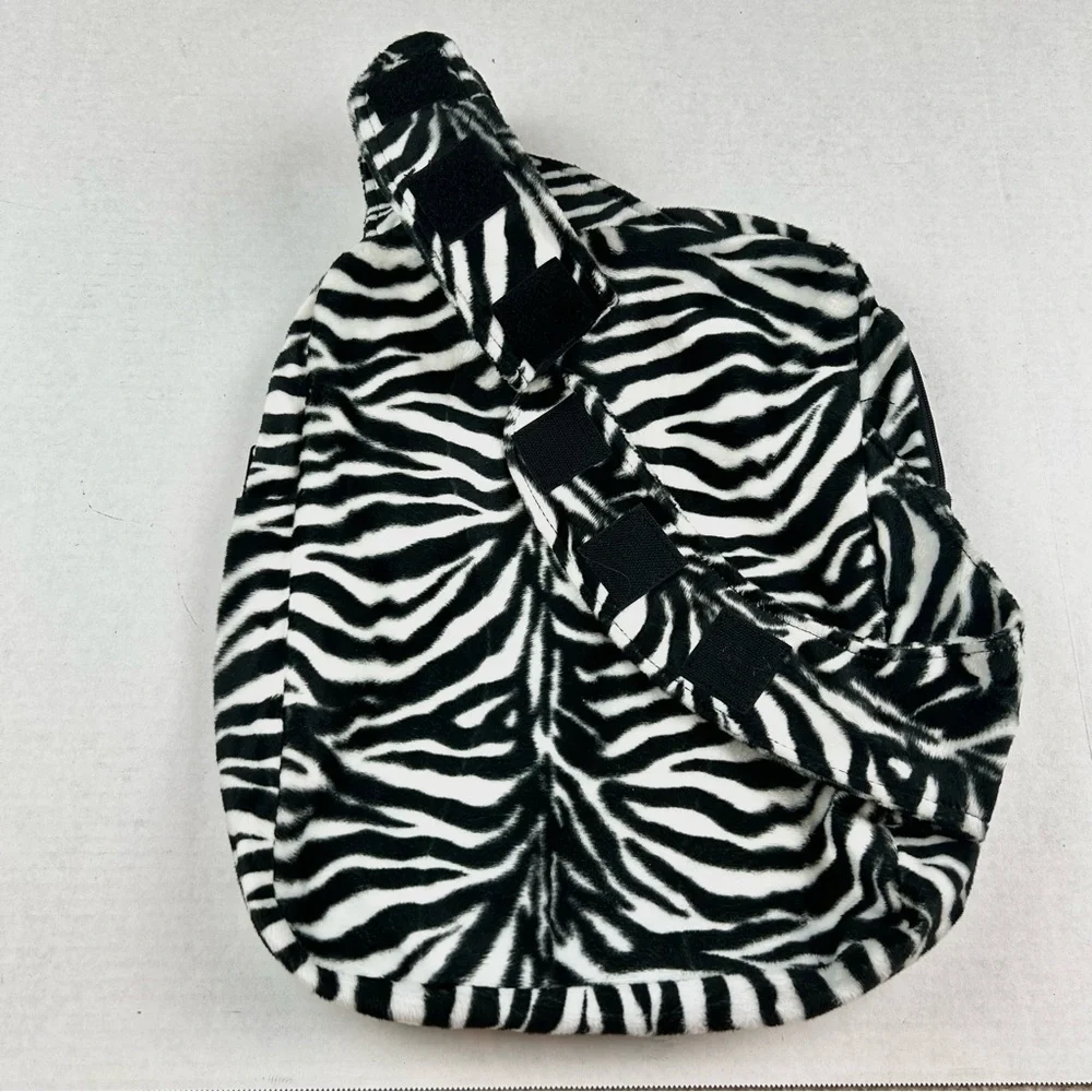 Queen Bee Zebra Print One Shoulder Sling Backpack